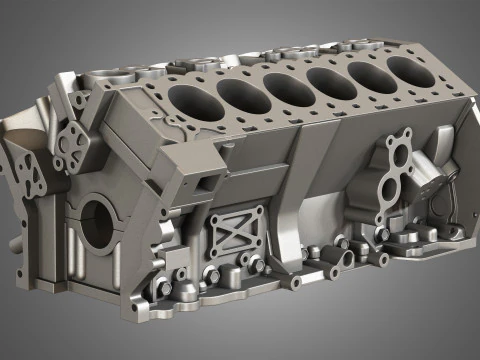 V12 Twin Turbo Car - Engine Full Internal and External Parts 3D Model