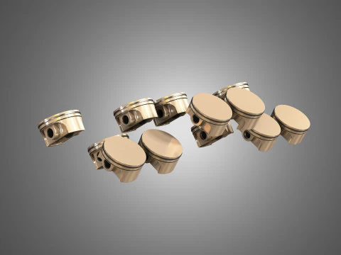 V12 Twin Turbo Car - Engine Full Internal and External Parts 3D Model