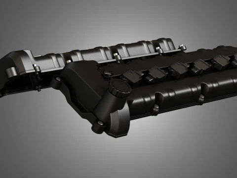 V12 Twin Turbo Car - Engine Full Internal and External Parts 3D Model