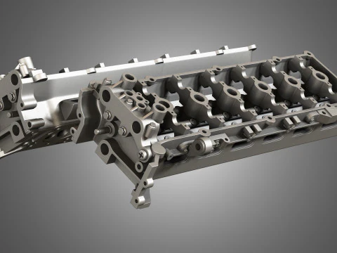 V12 Twin Turbo Car - Engine Full Internal and External Parts 3D Model