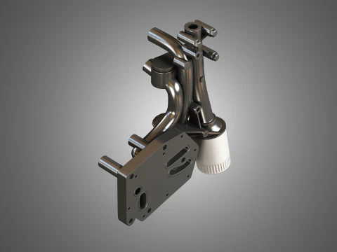 V12 Twin Turbo Car - Engine Full Internal and External Parts 3D Model