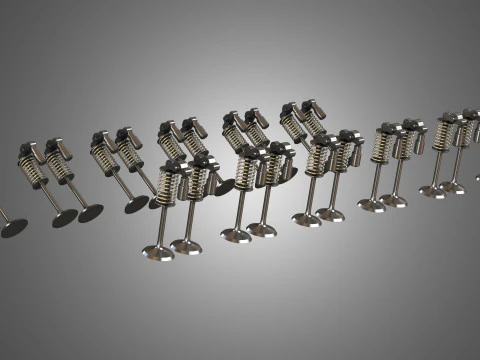 V12 Twin Turbo Car - Engine Full Internal and External Parts 3D Model