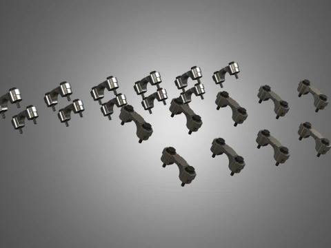 V12 Twin Turbo Car - Engine Full Internal and External Parts 3D Model