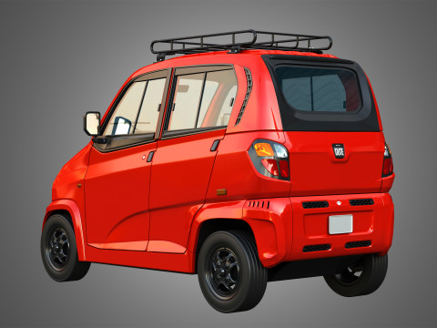 Bajaj Qute Car 3D Model