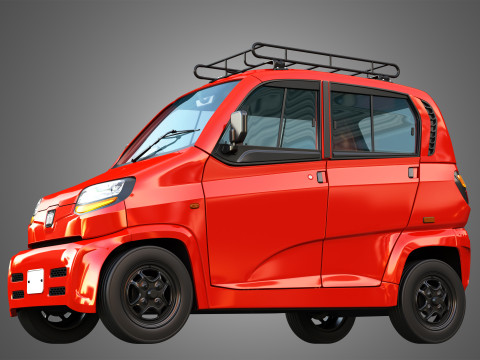 Bajaj Qute Car 3D Model