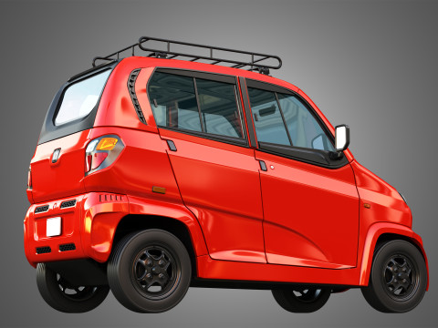 Bajaj Qute Car 3D Model