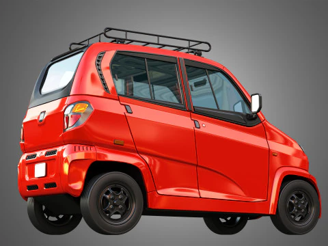 Bajaj Qute Car 3D Model