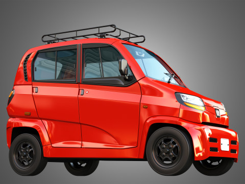 Bajaj Qute Car 3D Model