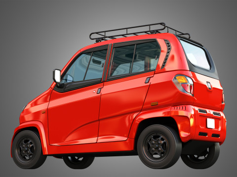 Bajaj Qute Car 3D Model