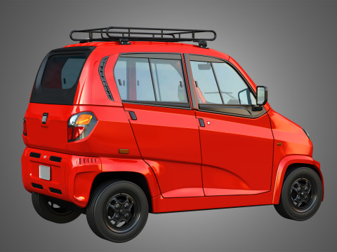 Bajaj Qute Car 3D Model