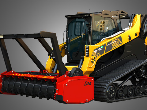VT-100 Compact Track Loader with Forestry Package - Drum Mulcher Modelo 3D