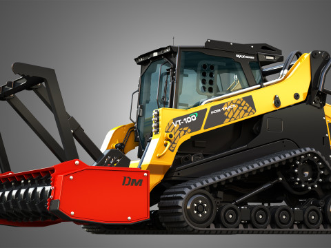VT-100 Compact Track Loader with Forestry Package - Drum Mulcher 3D Model
