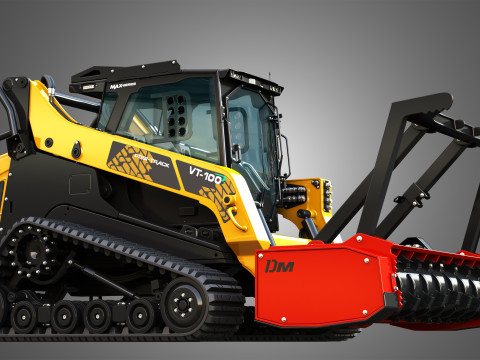 VT-100 Compact Track Loader with Forestry Package - Drum Mulcher 3D Model