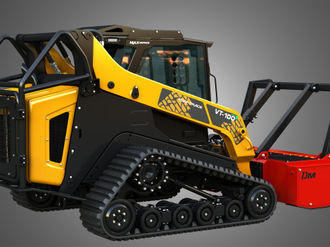 VT-100 Compact Track Loader with Forestry Package - Drum Mulcher 3D Model