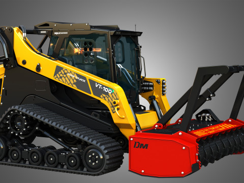 VT-100 Compact Track Loader with Forestry Package - Drum Mulcher 3D Model