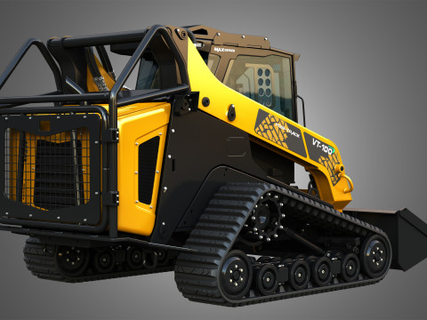 VT-100 Compact Track Loader with Forestry Package - Bucket 3D Model
