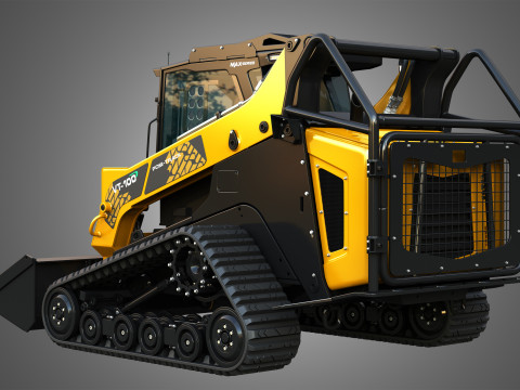 VT-100 Compact Track Loader with Forestry Package - Bucket 3D Model