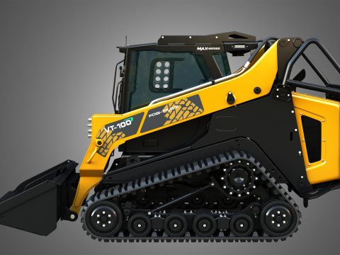 VT-100 Compact Track Loader with Forestry Package - Bucket 3D Model