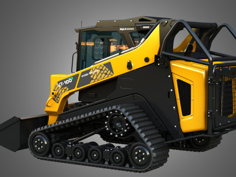 VT-100 Compact Track Loader with Forestry Package - Bucket 3D Model