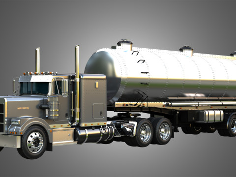 57P Truck with Tanker Trailer 3D Model