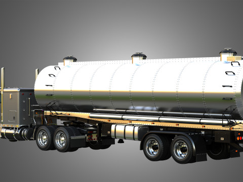 57P Truck with Tanker Trailer 3D Model