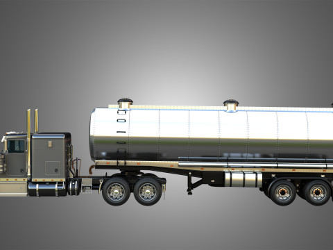 57P Truck with Tanker Trailer 3D Model