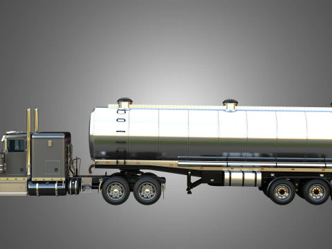 57P Truck with Tanker Trailer 3D Model