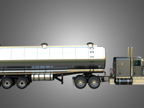 57P Truck with Tanker Trailer 3D Model