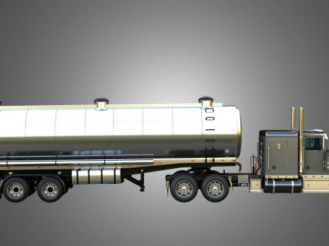57P Truck with Tanker Trailer 3D Model