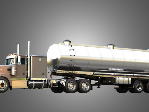 57P Truck with Tanker Trailer 3D Model