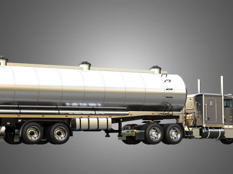 57P Truck with Tanker Trailer 3D Model