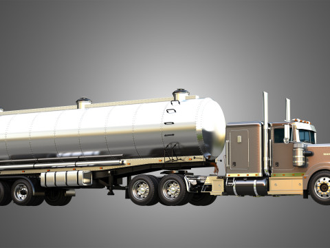 57P Truck with Tanker Trailer 3D Model