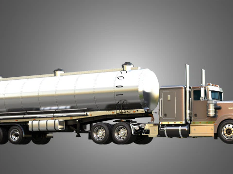 57P Truck with Tanker Trailer 3D Model