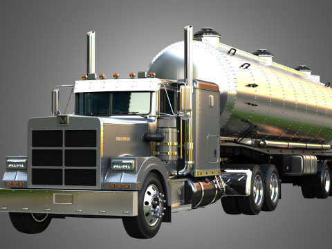 57P Truck with Tanker Trailer 3D Model