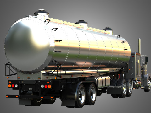 57P Truck with Tanker Trailer 3D Model