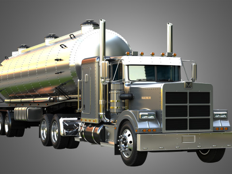 57P Truck with Tanker Trailer 3D Model