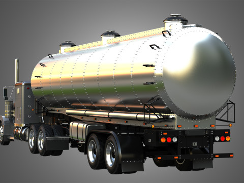 57P Truck with Tanker Trailer 3D Model