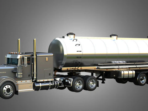 57P Truck with Tanker Trailer 3D Model