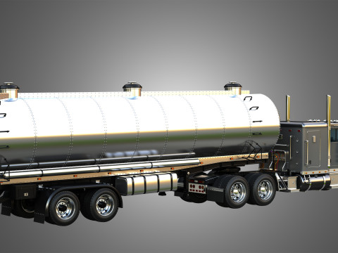 57P Truck with Tanker Trailer 3D Model