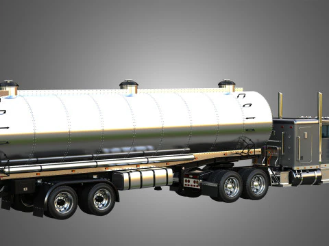 57P Truck with Tanker Trailer 3D Model