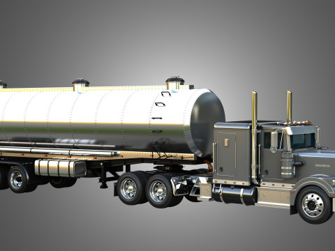 57P Truck with Tanker Trailer 3D Model