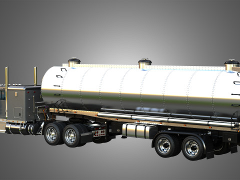 57P Truck with Tanker Trailer 3D Model