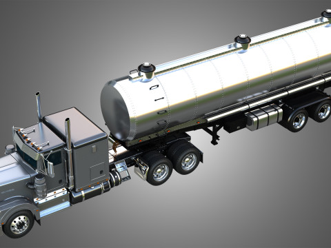 57P Truck with Tanker Trailer 3D Model
