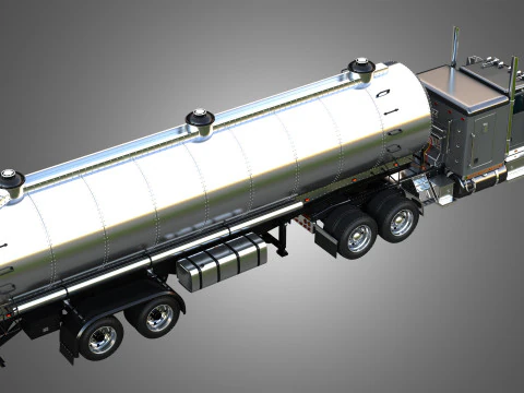 57P Truck with Tanker Trailer 3D Model