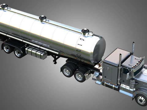 57P Truck with Tanker Trailer 3D Model