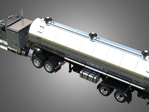 57P Truck with Tanker Trailer 3D Model