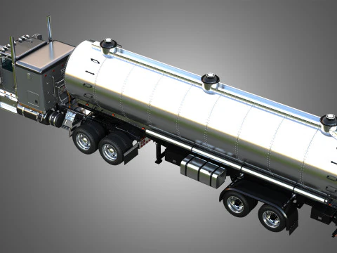 57P Truck with Tanker Trailer 3D Model