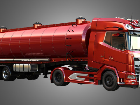 DAF XG Truck with Tanker Trailer Modelo 3D