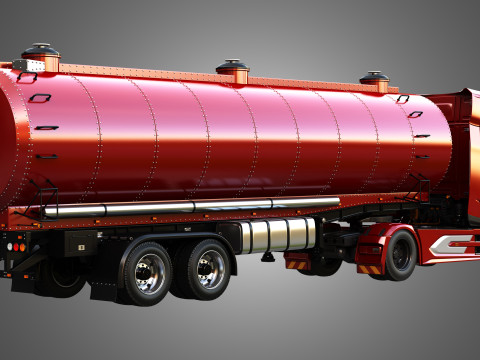 DAF XG Truck with Tanker Trailer Modelo 3D
