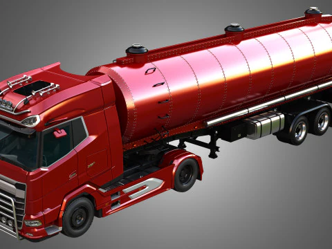 DAF XG Truck with Tanker Trailer 3D Model